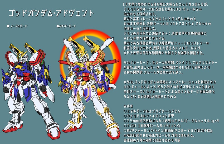 god gundam (gundam and 1 more) drawn by cinnamon_sabaku