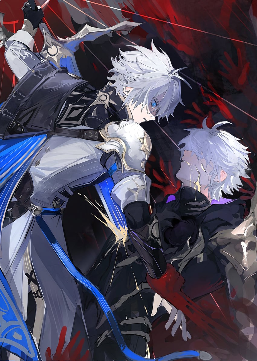 phainon and flame reaver of the deepest dark (honkai and 1 more) drawn by hmayme4238