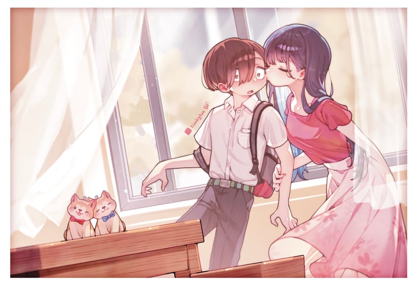 yamada anna and ichikawa kyoutarou (boku no kokoro no yabai yatsu) drawn by lianbiglian