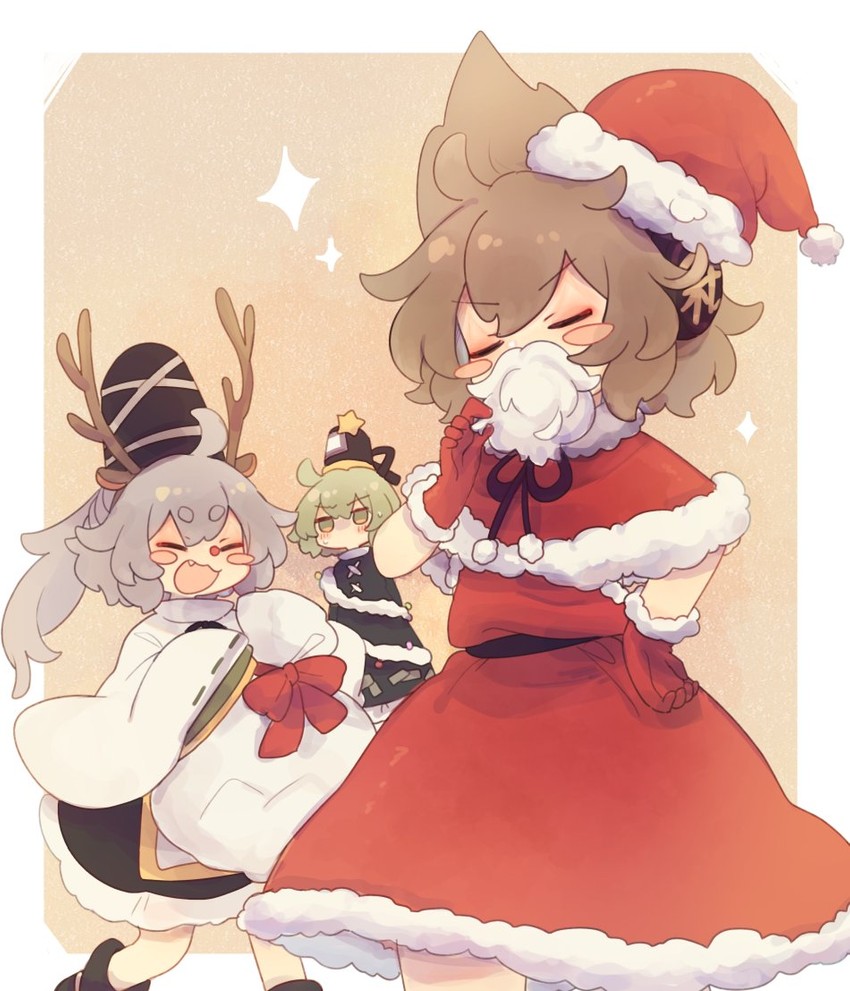 toyosatomimi no miko, mononobe no futo, and soga no tojiko (touhou) drawn by ashiyu_(ashu-ashu)