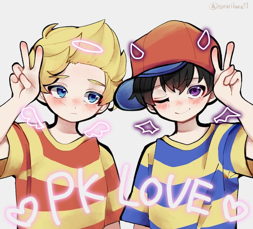 ness and lucas (mother and 2 more) drawn by norakinura