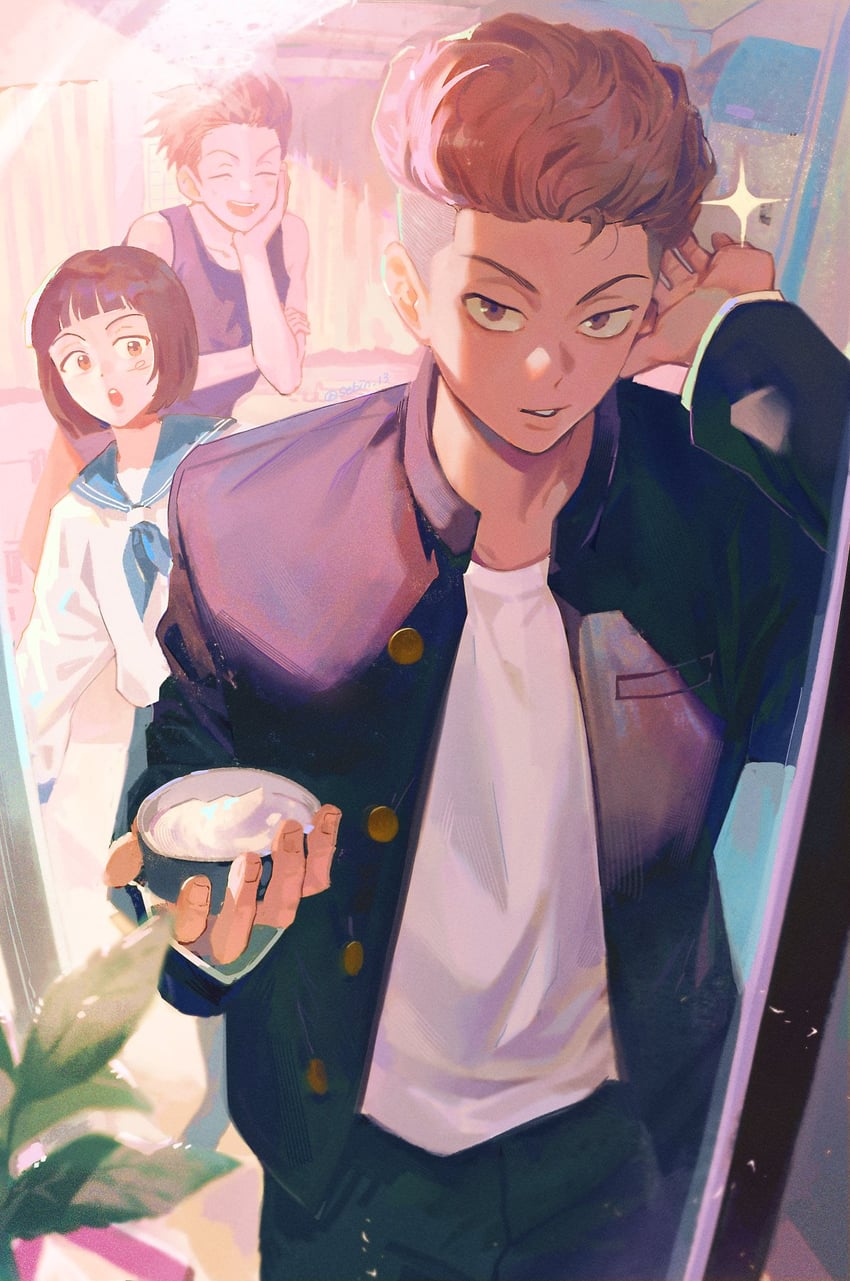 miyagi ryouta, miyagi sota, and miyagi anna (slam dunk) drawn by bina_(sebin_13)