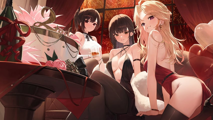 marciana, ein, and zwei (goddess of victory: nikke) drawn by huhi_(huhi_1211)
