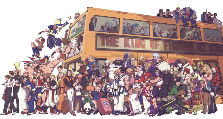 shiranui mai, leona heidern, kula diamond, yuri sakazaki, terry bogard, and 93 more (the king of fighters and 13 more) drawn by falcoon