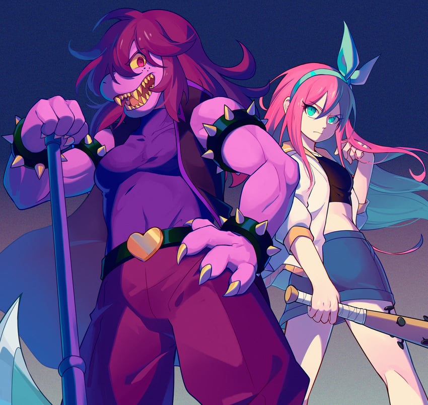 aubrey and susie (omori and 1 more) drawn by brick_st
