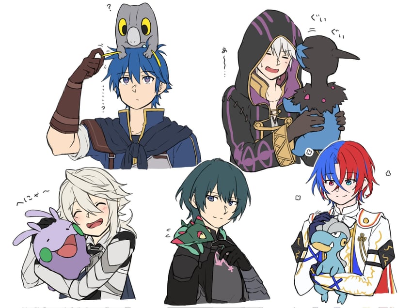 male byleth, male robin, male corrin, goomy, male alear, and 5 more (pokemon and 7 more) drawn by zuzu_(ywpd8853)