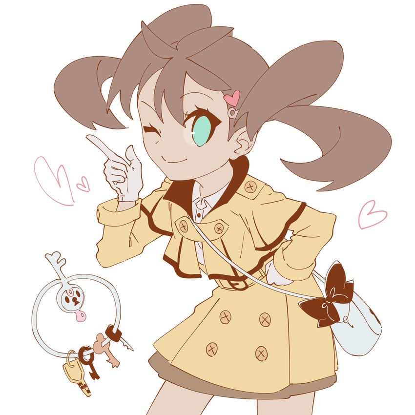 shauna and klefki (pokemon and 1 more) drawn by omochi_(omotimotittona3)
