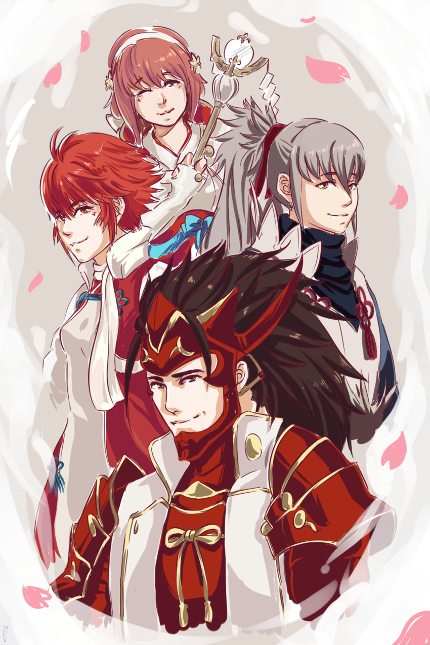 takumi, sakura, hinoka, and ryoma (fire emblem and 1 more) drawn by erisupaisu