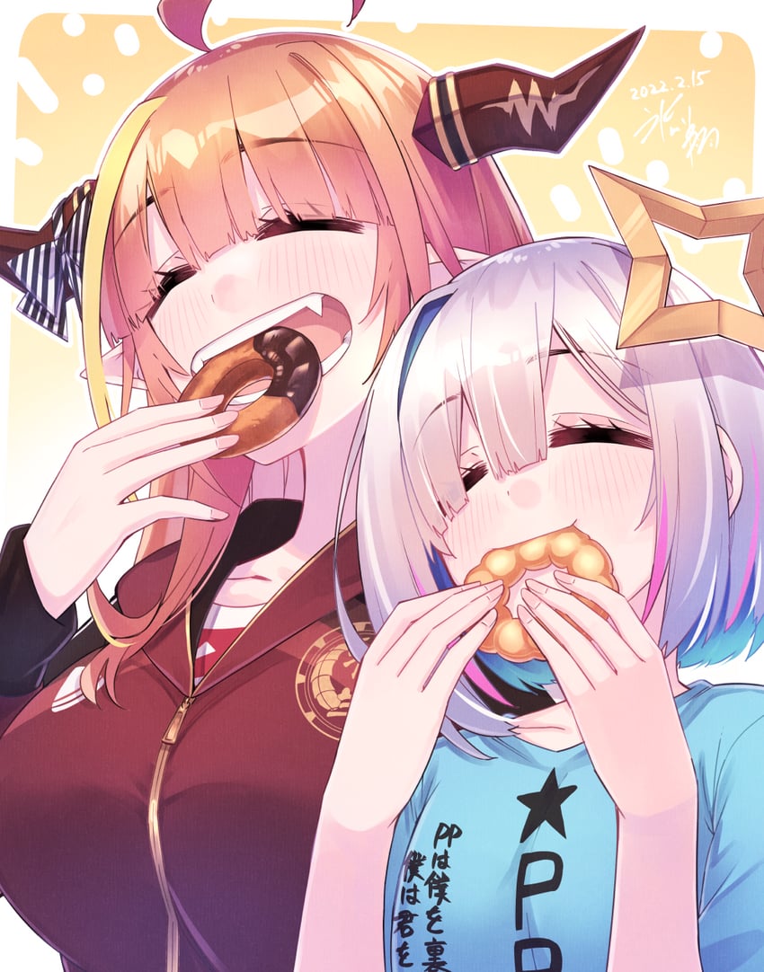 amane kanata and kiryu coco (hololive) drawn by hikawa_shou