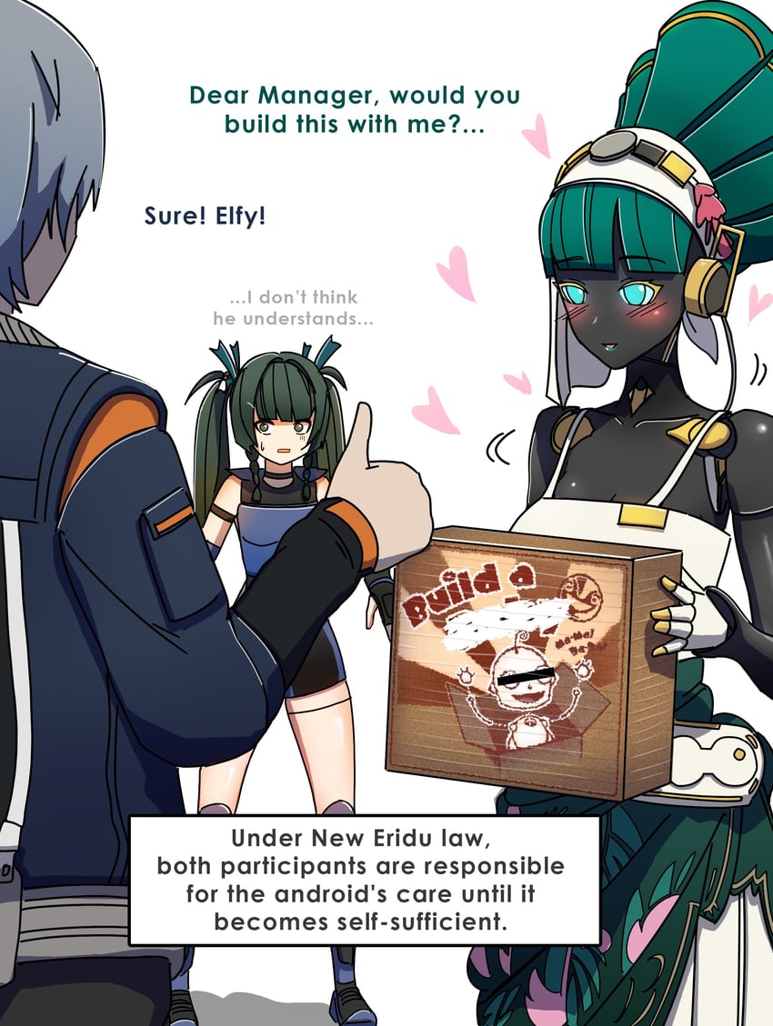 wise, qingyi, and elfy (zenless zone zero and 1 more) drawn by dorahdew