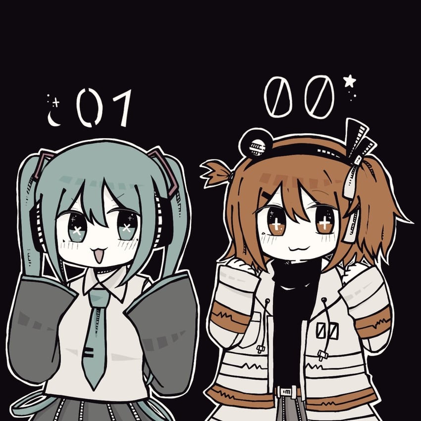 hatsune miku and adachi rei (vocaloid and 2 more) drawn by co8