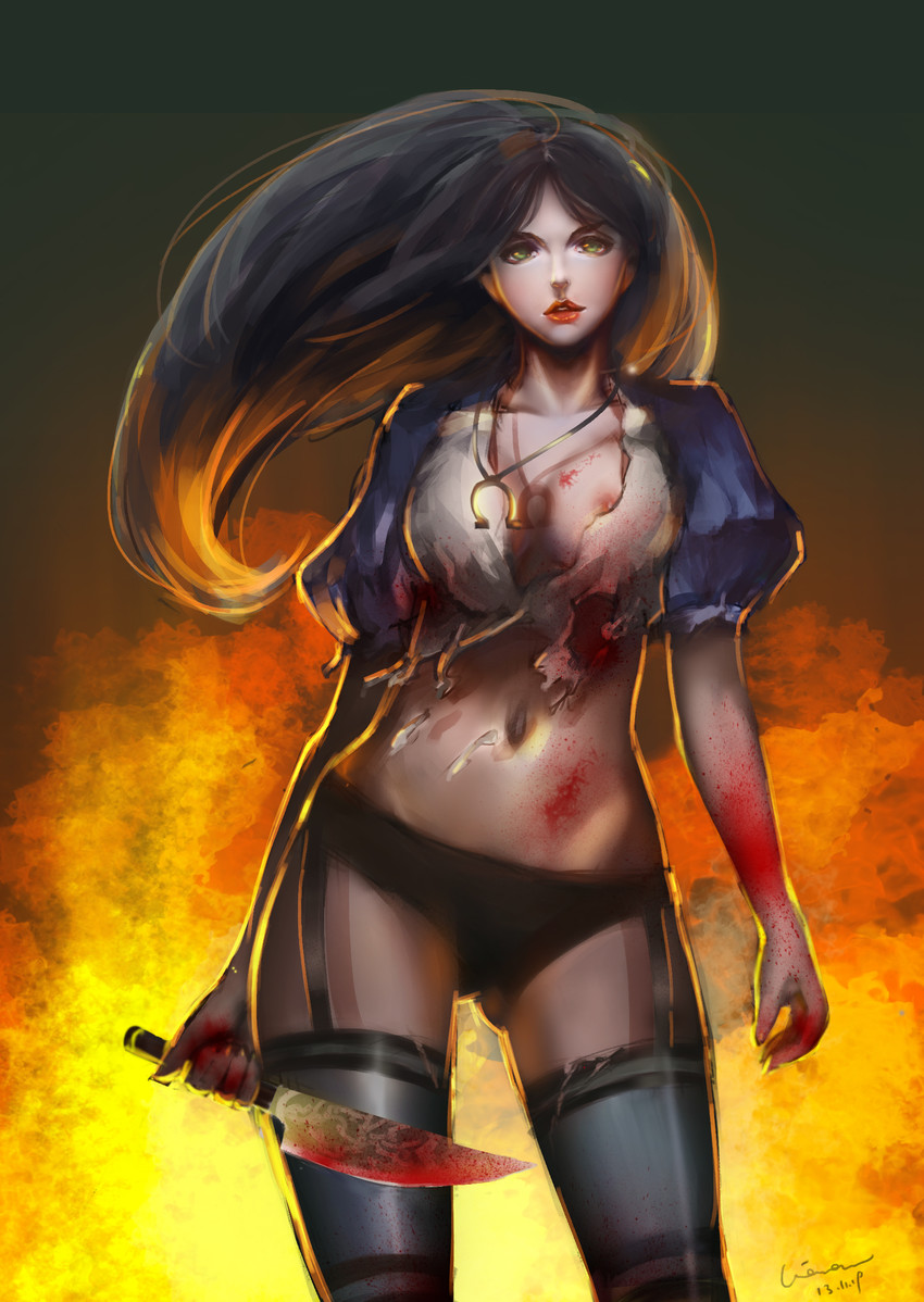 alice liddell (american mcgee's alice and 1 more) drawn by caviar_(lunar_sama)