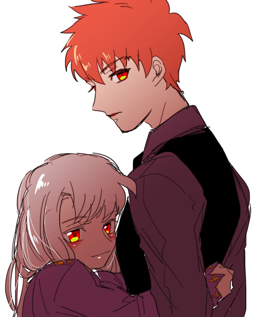 illyasviel von einzbern and emiya shirou (fate and 1 more) drawn by bananachoco