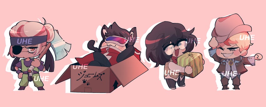 pokay, roastedjames, ogbeefstew, and dinksterdaily (minecraft and 2 more) drawn by emt437