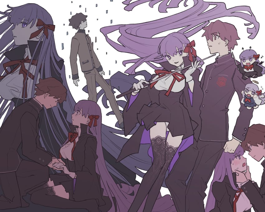 matou sakura, bb, and kishinami hakuno (fate and 2 more) drawn by m_12170