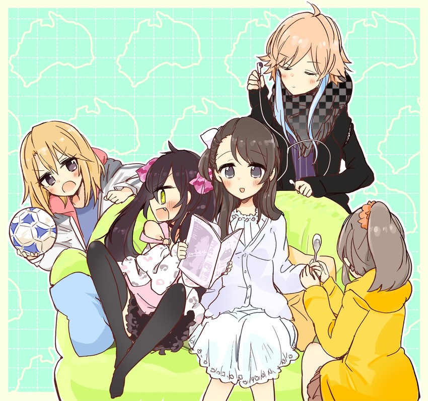 yuuki haru, matoba risa, ninomiya asuka, hori yuko, and kurihara nene (idolmaster and 1 more) drawn by cabocha8