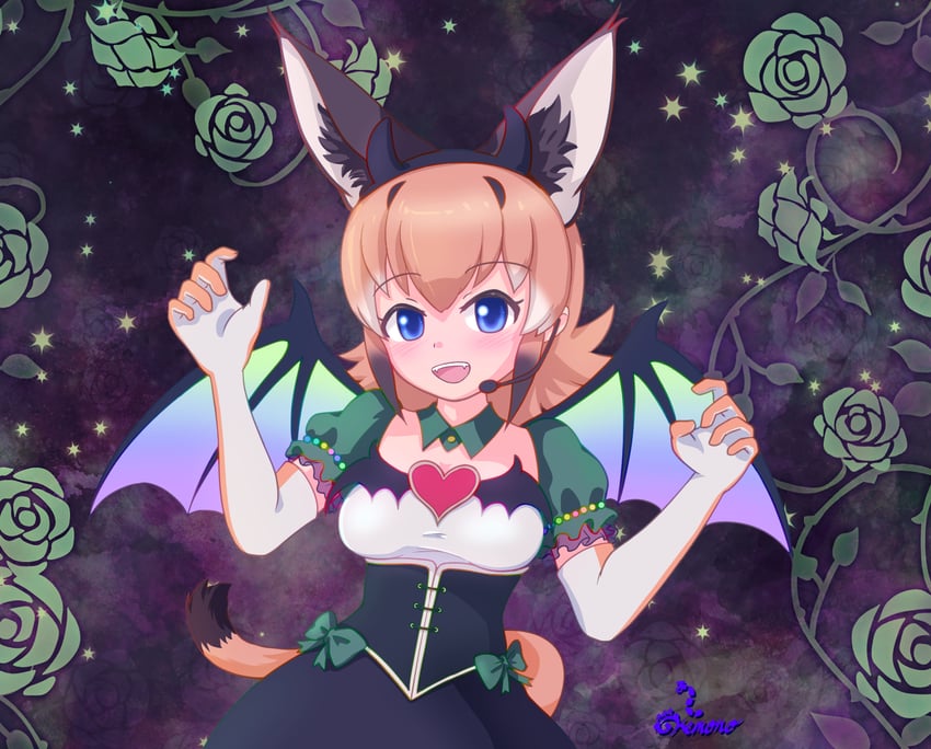 caracal (kemono friends and 1 more) drawn by nokemono-san_(bocchi_friend)
