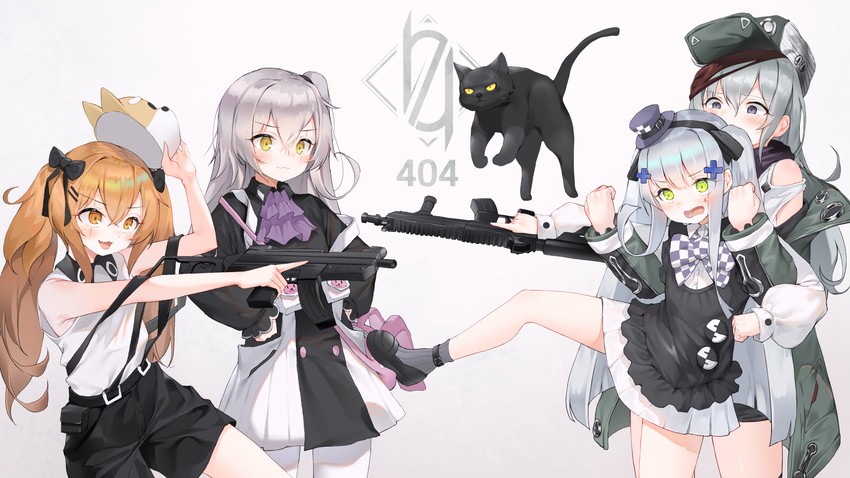 ump9, g11, hk416, and ump45 (girls' frontline) drawn by dduck_kong