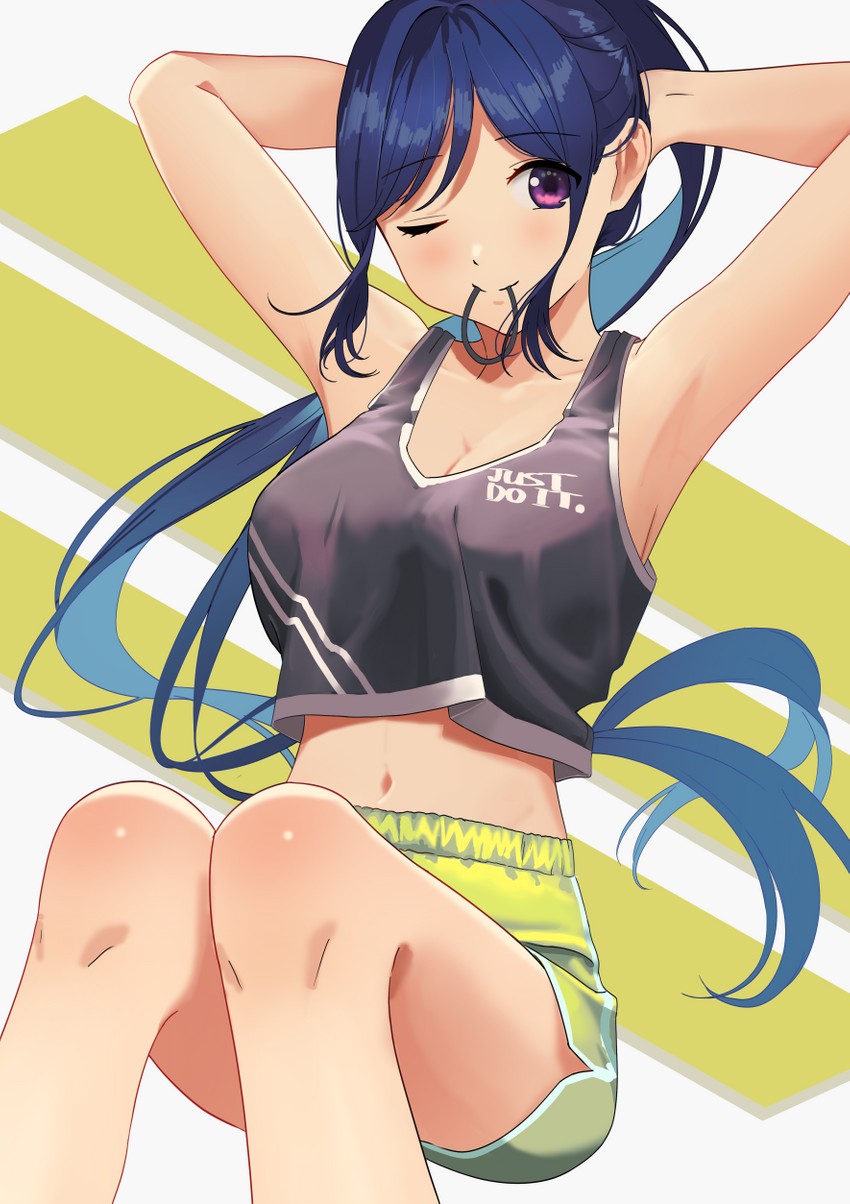 matsuura kanan (love live! and 1 more) drawn by poligon_(046)