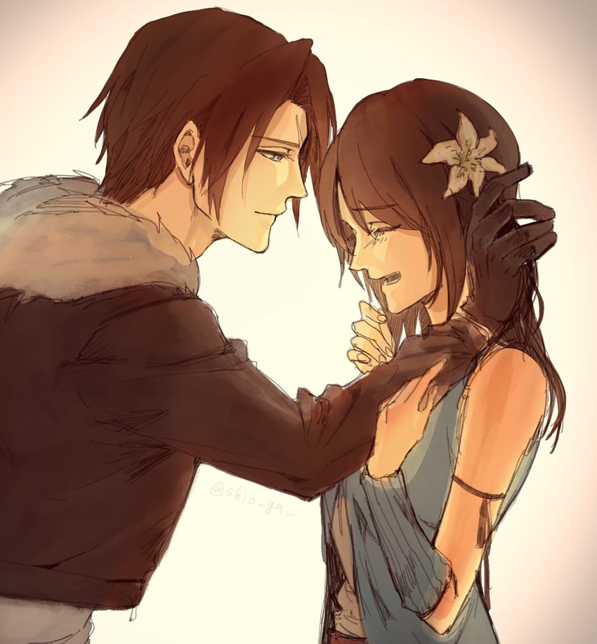 squall leonhart and rinoa heartilly (final fantasy and 1 more) drawn by shio_ga