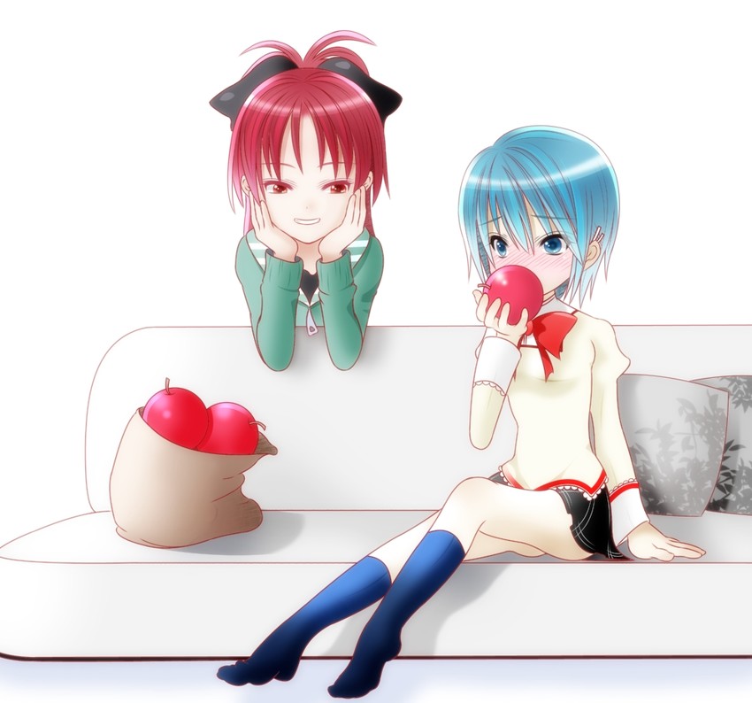 miki sayaka and sakura kyoko (mahou shoujo madoka magica) drawn by p9_(susisasimi)