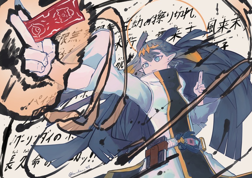 ninomae ina'nis and ao-chan (hololive and 1 more) drawn by harutimu