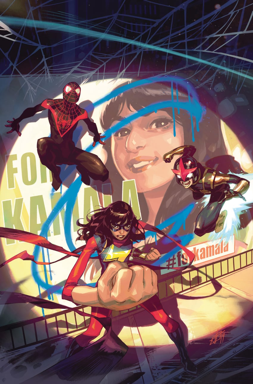 spider-man, ms. marvel, kamala khan, and nova (marvel and 1 more) drawn by toni_infante
