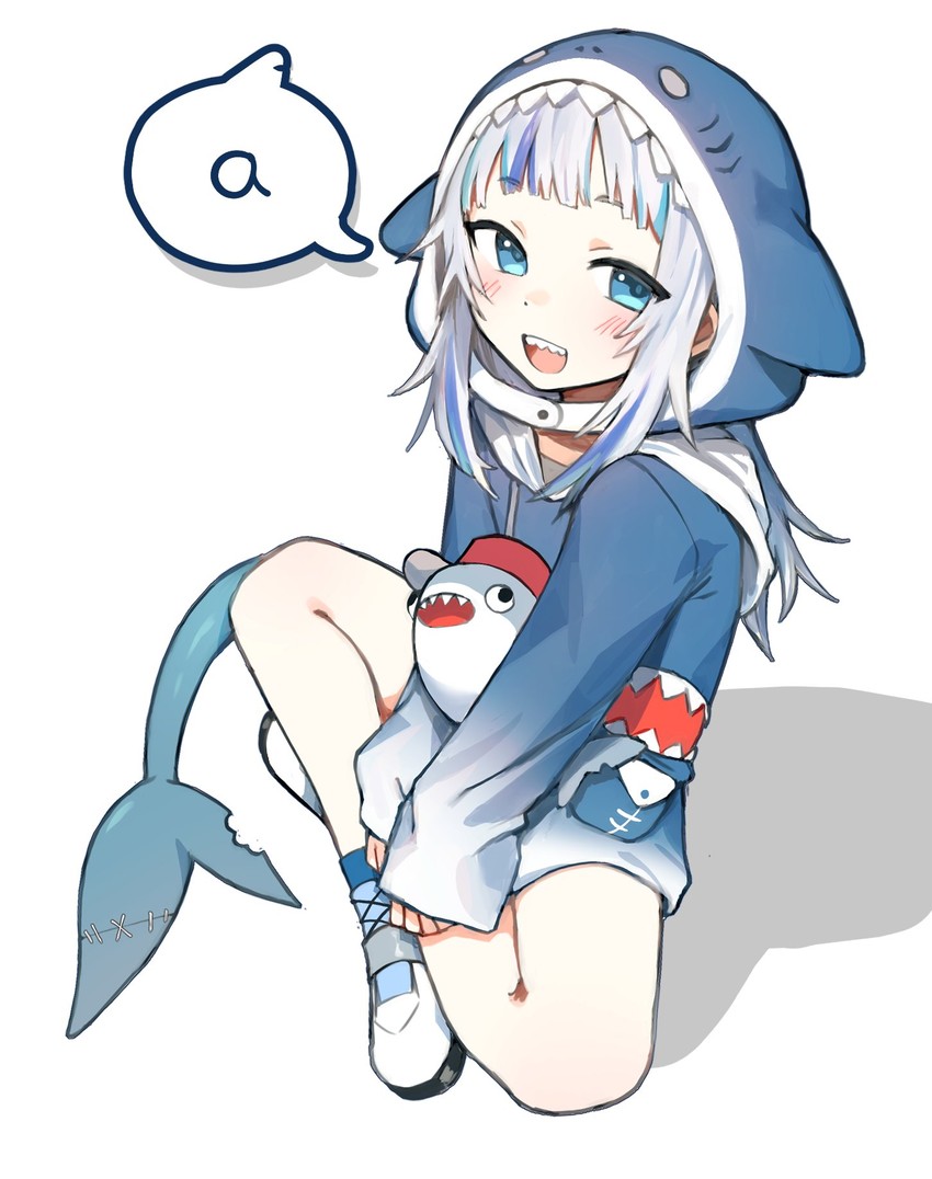 gawr gura and bloop (hololive and 1 more) drawn by tsu_(lovesick1964)