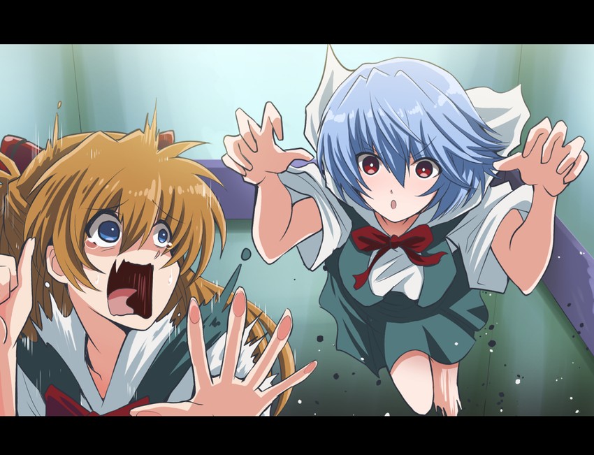souryuu asuka langley and ayanami rei (neon genesis evangelion) drawn by fujitaka_nasu