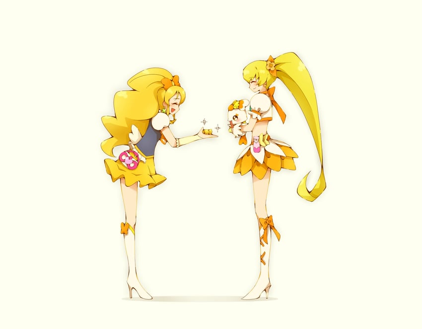 myoudouin itsuki, cure sunshine, oomori yuuko, cure honey, and potpourri (precure and 2 more) drawn by yuu13