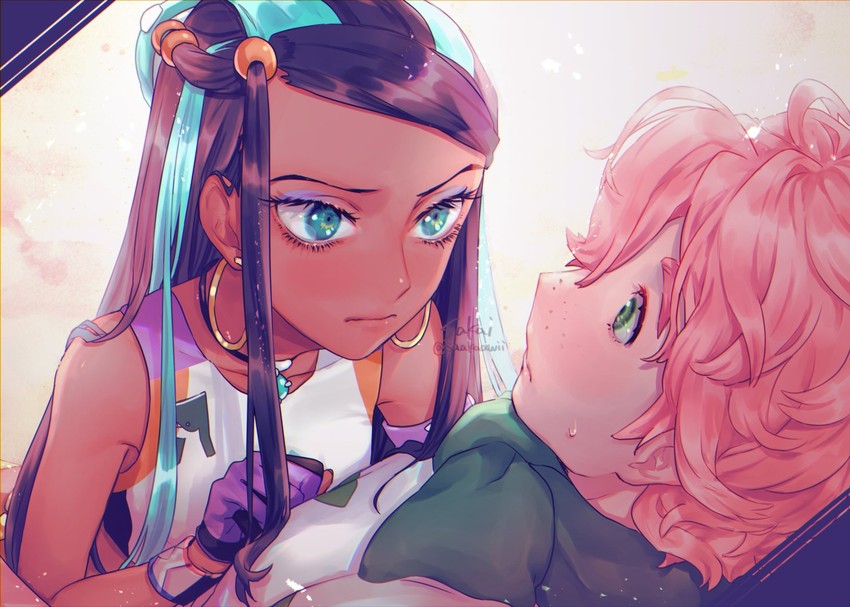 nessa and milo (pokemon and 1 more) drawn by sakai_(motomei)
