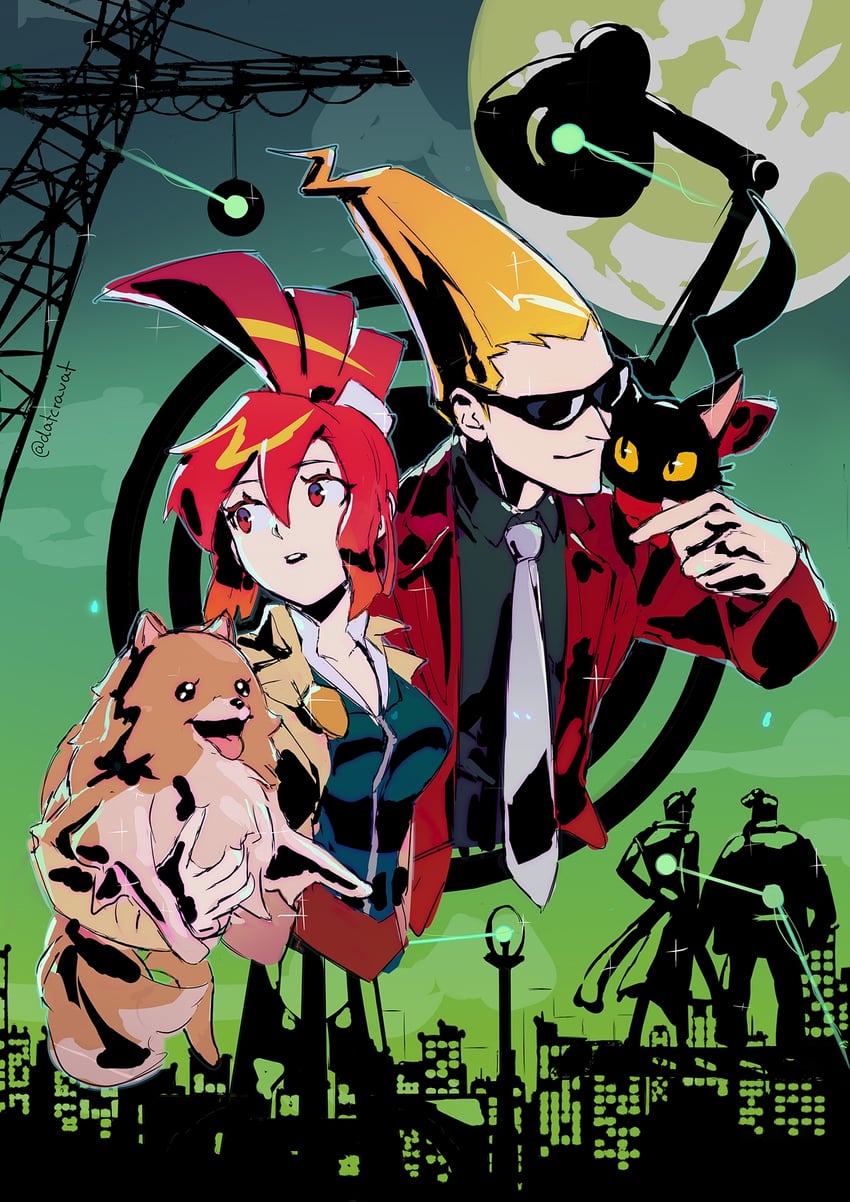 sissel, lynne, missile, cat, cabanela, and 2 more (ghost trick) drawn by datcravat