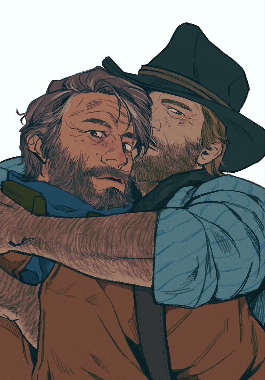 arthur morgan and joel (the last of us and 2 more) drawn by bonjourdraws
