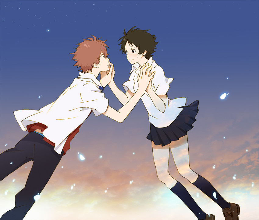 konno makoto and mamiya chiaki (toki wo kakeru shoujo) drawn by mako_(macomaco7)