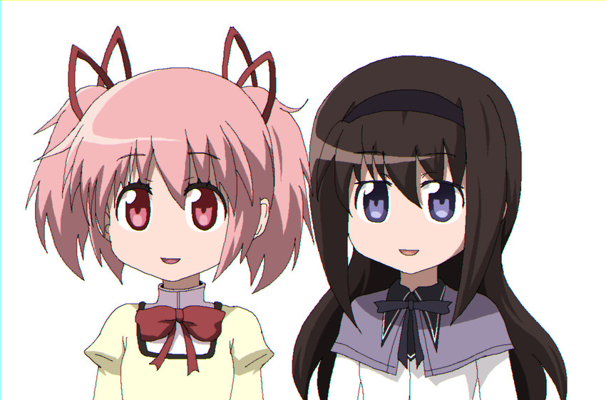 akemi homura and kaname madoka (mahou shoujo madoka magica and 1 more) drawn by hayashiya_zankurou