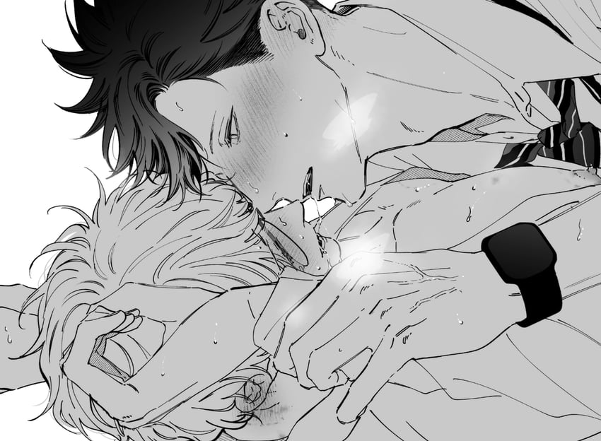 kuroo tetsurou and tsukishima kei (haikyuu!!) drawn by ynk_vv