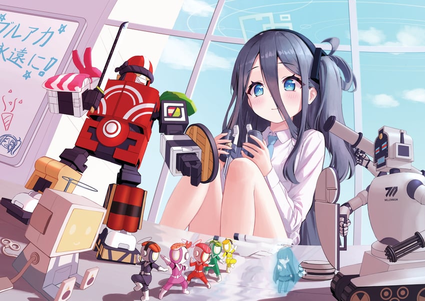 rio, aris, kei, avant garde, kaiten fx mk.0, and 5 more (blue archive) drawn by supersugar