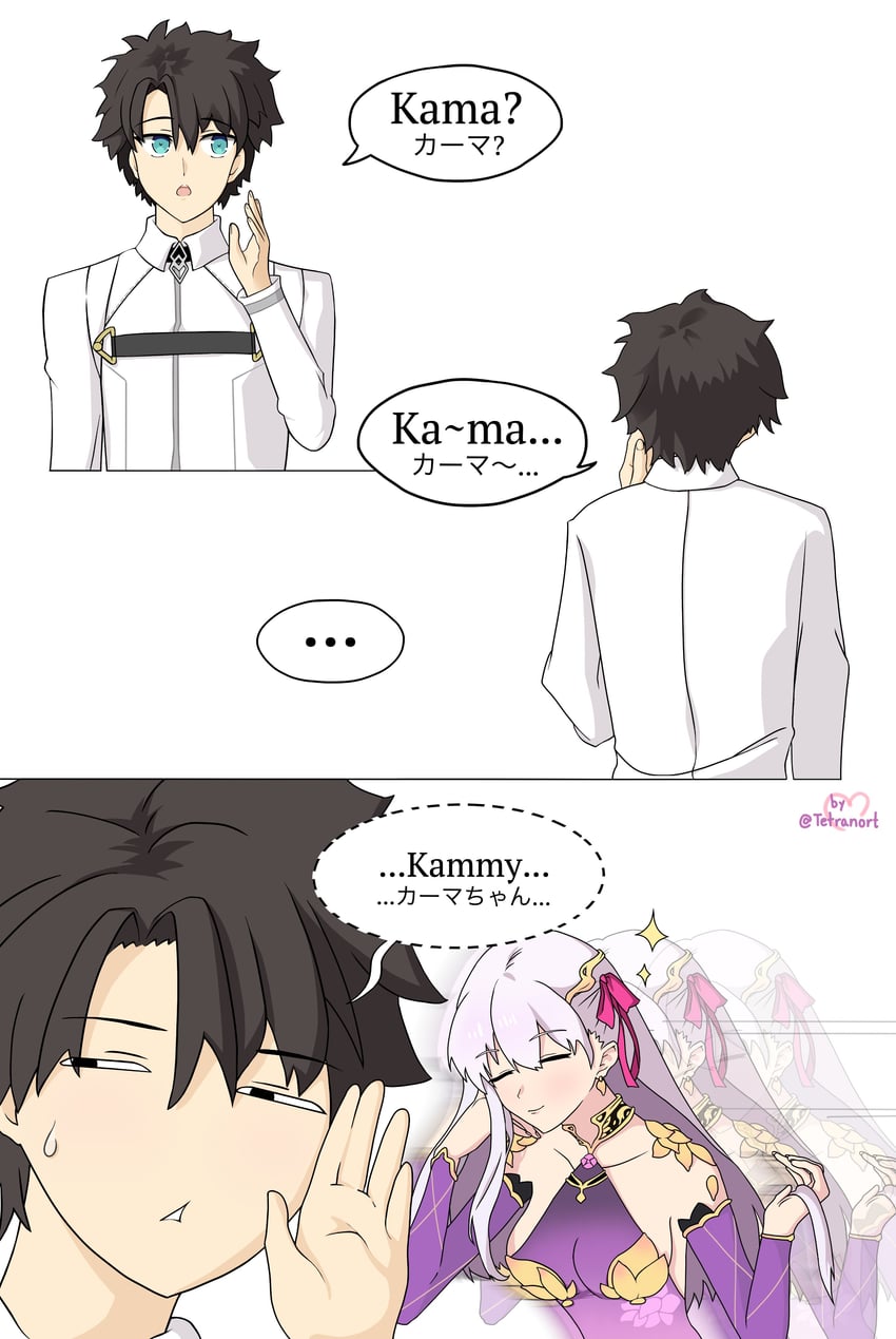 fujimaru ritsuka and kama (fate and 1 more) drawn by tetranort