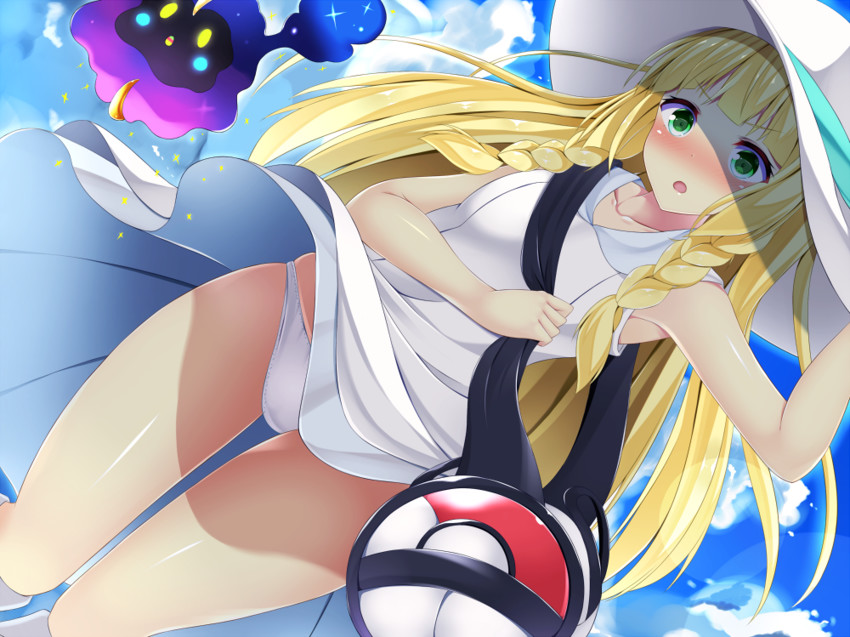 lillie and cosmog (pokemon and 1 more) drawn by fujimiya_yahiro