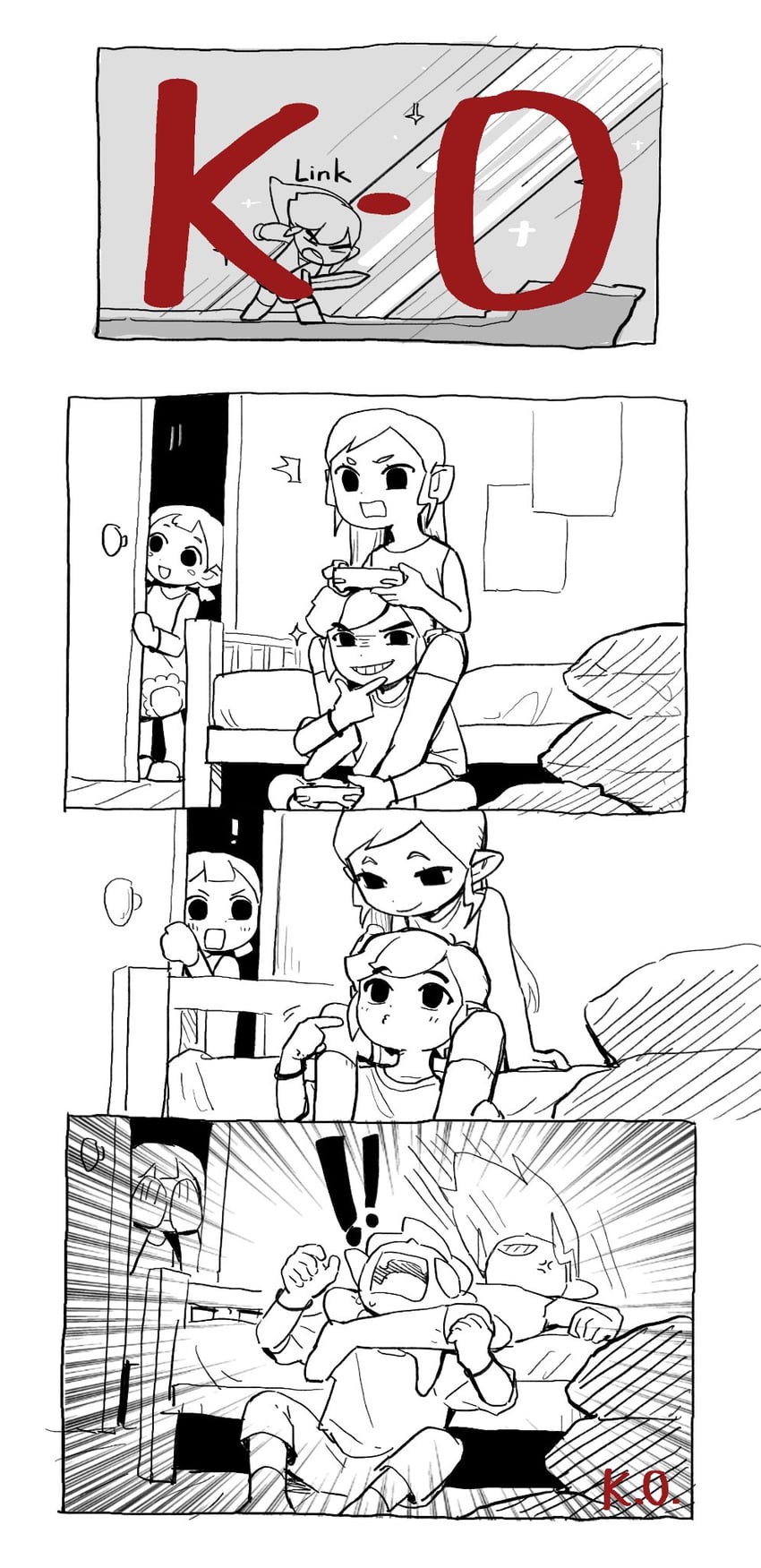 link, princess zelda, toon link, toon zelda, tetra, and 1 more (the legend of zelda and 2 more) drawn by senzo6700