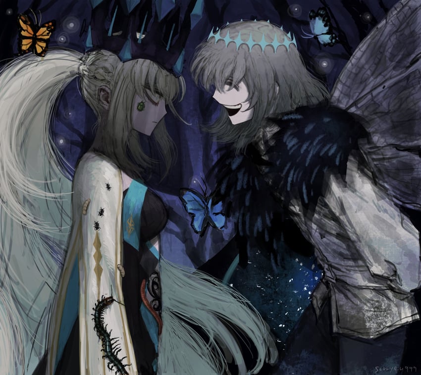 morgan le fay and oberon (fate and 1 more) drawn by sorry4u999