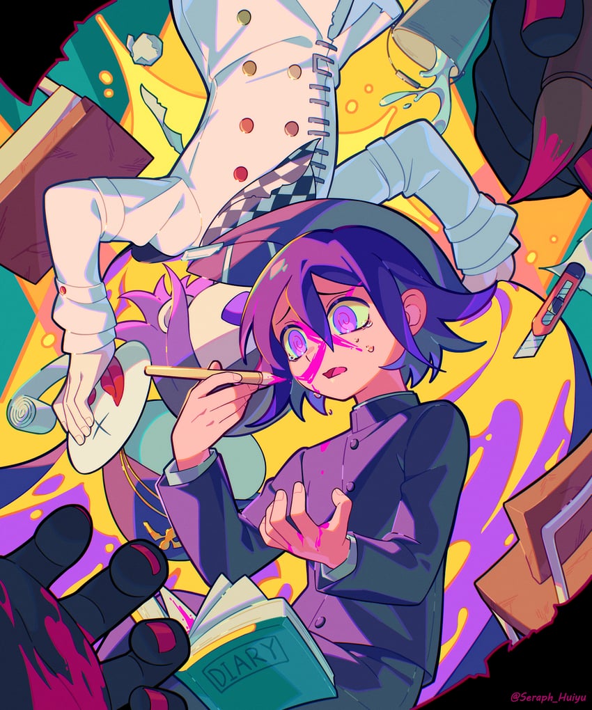 oma kokichi (danganronpa and 1 more) drawn by ewa_(seraphhuiyu)