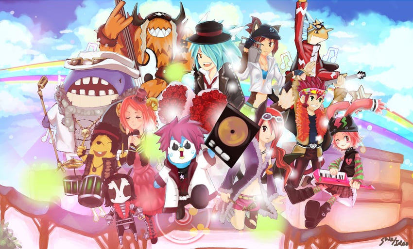 rabbit, wolf, sheep, monkey, cat, and 6 more (12tailsonline) drawn by shizu_aideioo