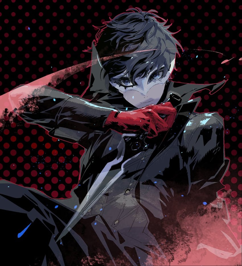 amamiya ren, joker, and arsene (persona and 1 more) drawn by cofffee