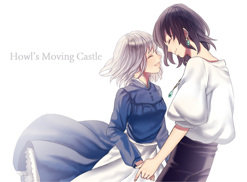 howl pendragon and sophie hatter (studio ghibli and 1 more) drawn by sorax2112