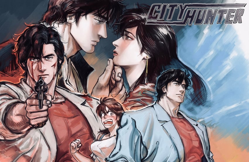 saeba ryou and makimura kaori (city hunter) drawn by tobo_katsuo