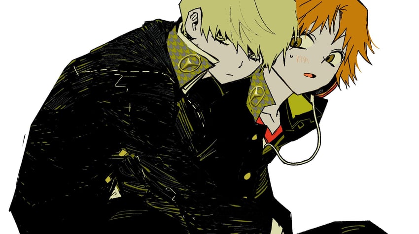 narukami yu and hanamura yousuke (persona and 1 more) drawn by goguma_wagamja