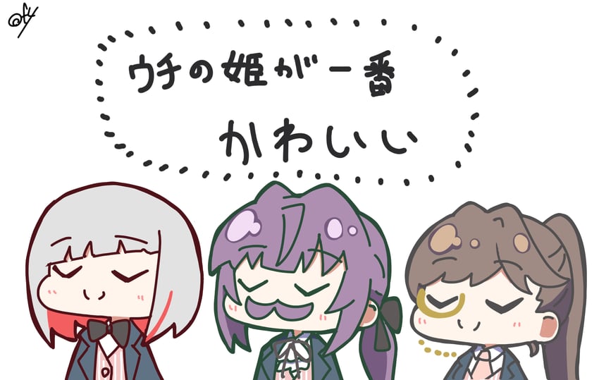fujishima megumi, otomune kozue, and yugiri tsuzuri (love live! and 1 more) drawn by oofushi_ao