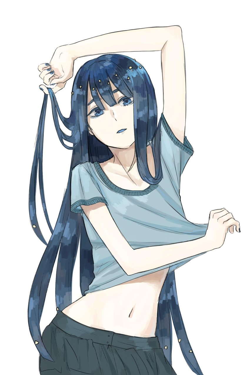 senjougahara hitagi and lapis lazuli (monogatari and 2 more) drawn by iciriini