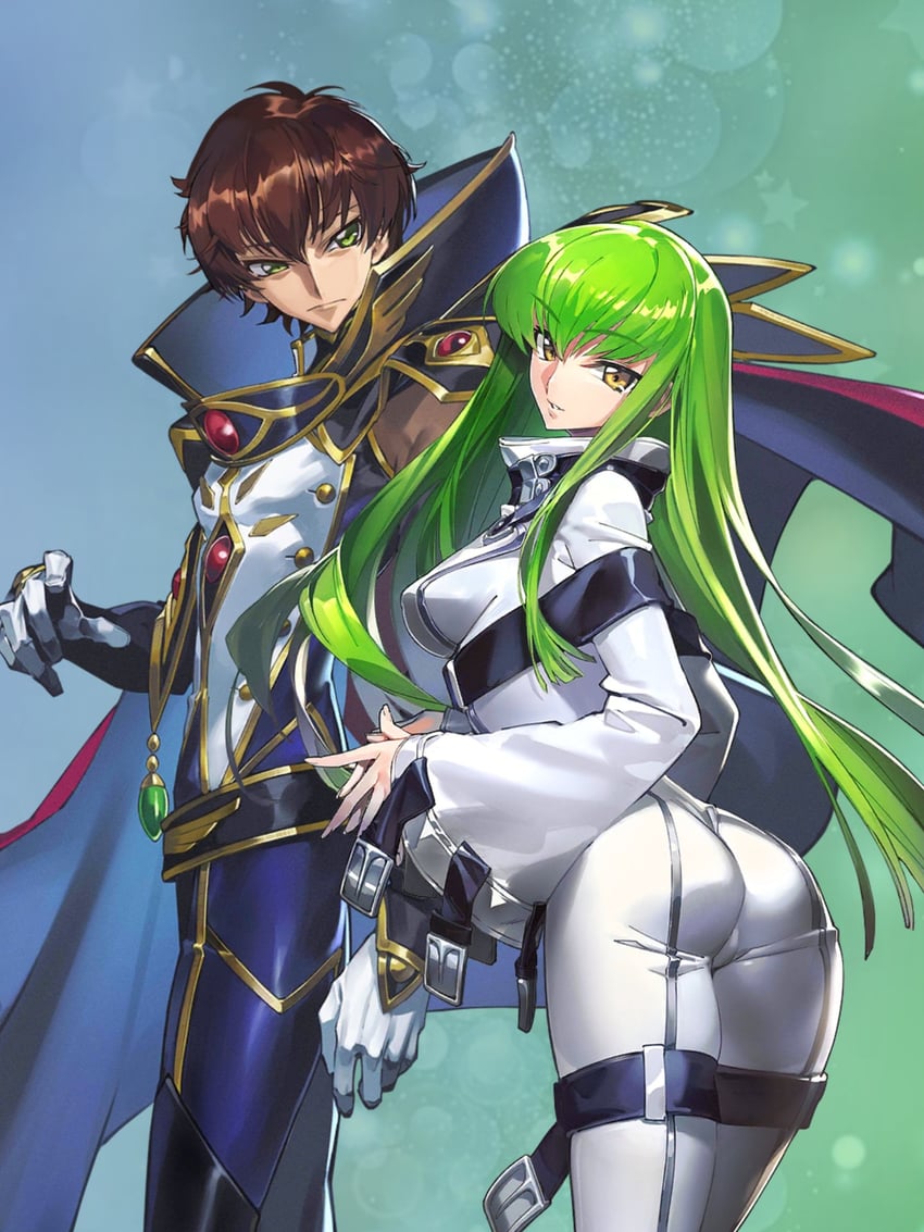 c.c. and kururugi suzaku (code geass and 1 more)